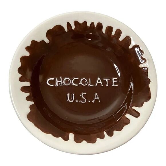 Chocolate USA Collectible Vintage Bowl Decor Holiday Gift 9" - Picture 1 of 6